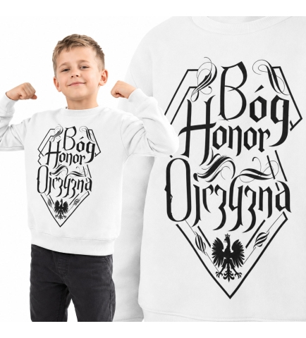 Bluza dziecięca Patriotyczna B-H-O NAPIS CZARNY